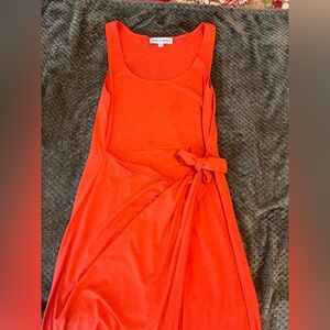Emma & Michele Red/Orange Asymmetrical Sundress